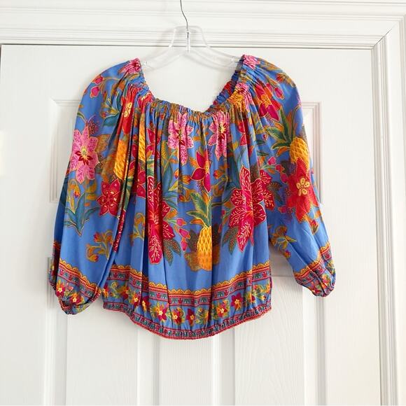 Cynthia Rowley Off The Shoulder Floral Print Top NWT Shirt Puff Sleeve SMALL - Picture 5 of 12